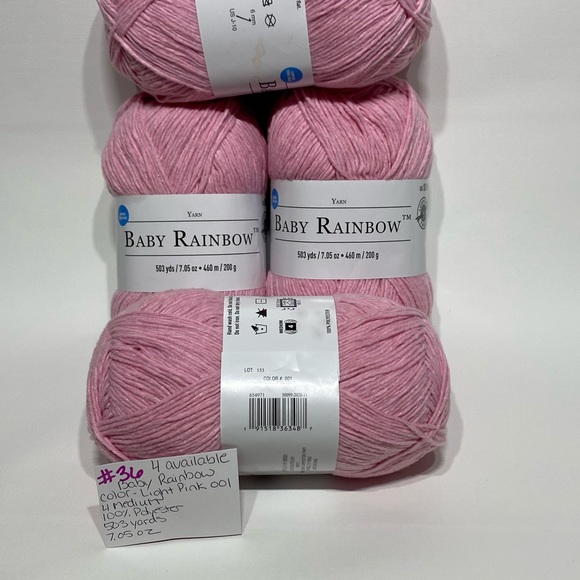 Bundle of 4 large skein of Loop Thread Baby Rainbow yarn skeins pink - Picture 4 of 9